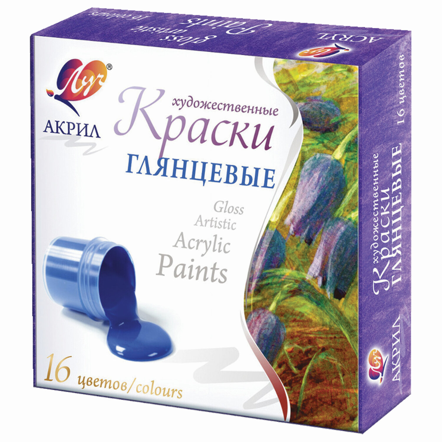 

Краски акриловые 16 шт./16 цветов, 20 мл, банка, картонная коробка, ЛУЧ (30C 1891-08)