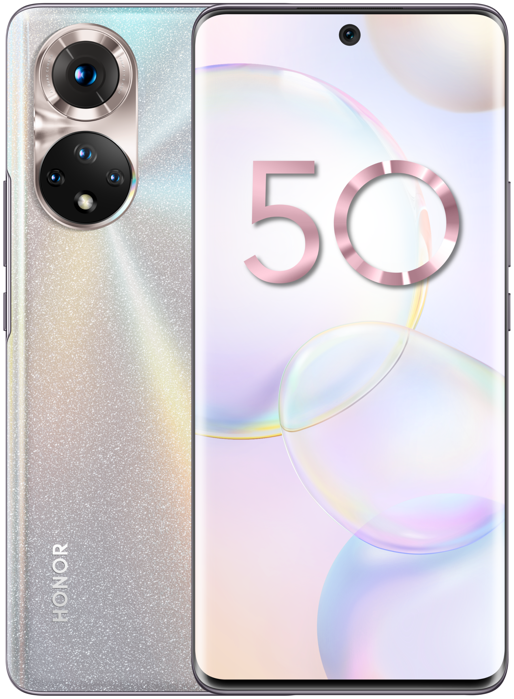 

Смартфон Honor 50, 6.57" 2340x1080 OLED, Snapdragon 778G 5G, 8Gb RAM, 256Gb, 3G/4G/5G, NFC, Wi-Fi, BT, 4xCam, 2-Sim, 4300mAh, USB Type-C, Android 11, мерцающий кристалл (5109AATK), 50