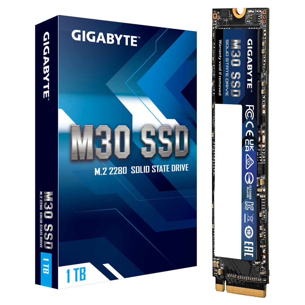 Твердотельный накопитель (SSD) GIGABYTE 1Tb M30, 2280, M.2, NVMe (GP-GM301TB-G) - фото 1