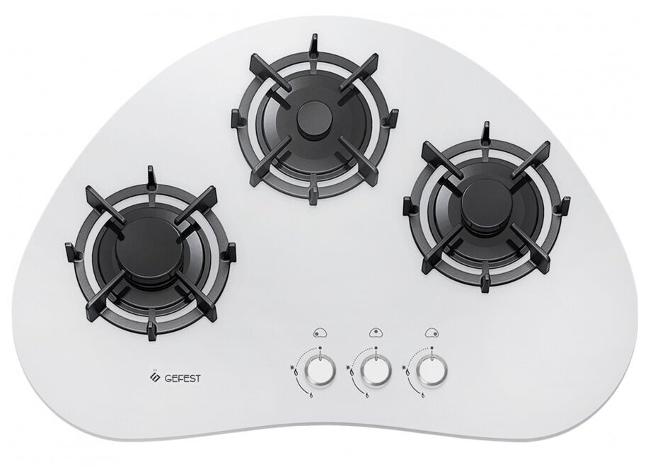 Газовая варочная панель GEFEST СГ СН 2120 К6 3 конфорки, белая