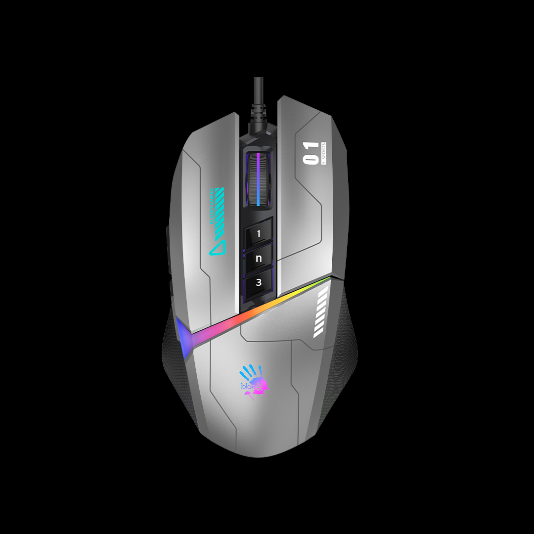 

Мышь проводная A4Tech Bloody W60 Max Gun, 10000dpi, оптическая светодиодная, USB, серый/черный (W60 MAX GUN), Bloody W60 Max Gun