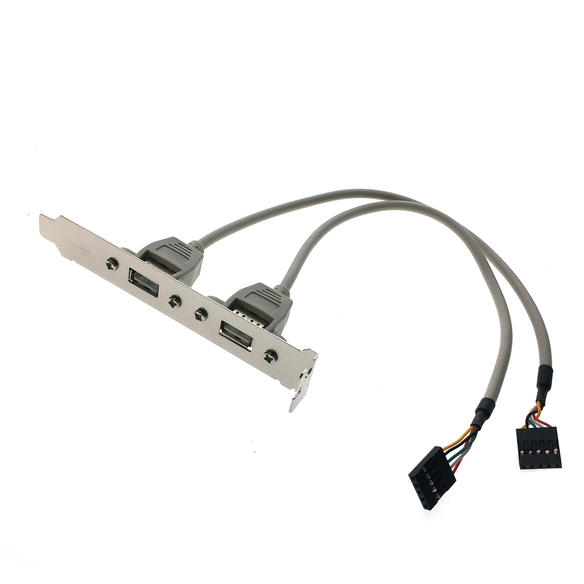 Планка портов 10-pin USB 2.0(f)-2xUSB 2.0 Type A(f), 30см, серебристый Espada (EBRCT-2PrtUSB2)