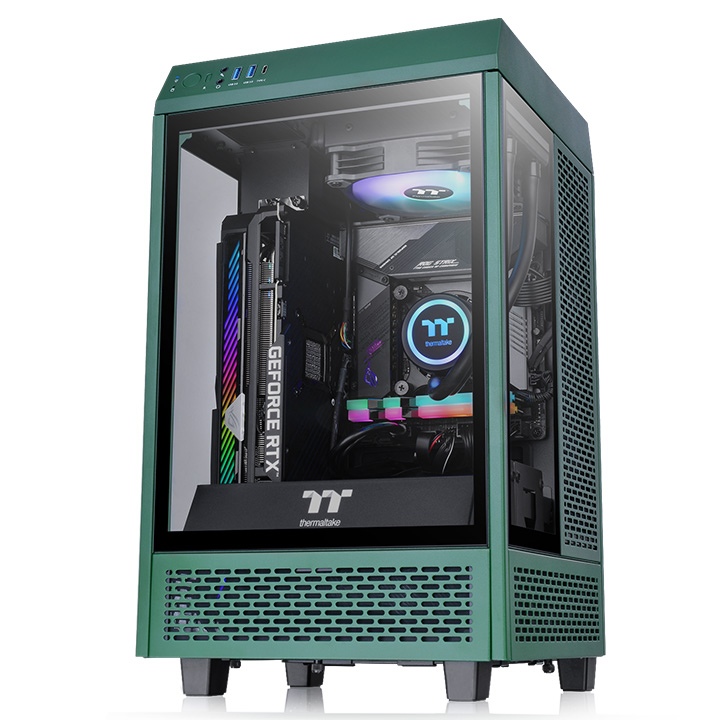 Корпус Thermaltake The Tower 100, Mini-ITX, Mini-Tower, 2xUSB 3.0, USB Type-C, зеленый, без БП (CA-1R3-00SCWN-00)