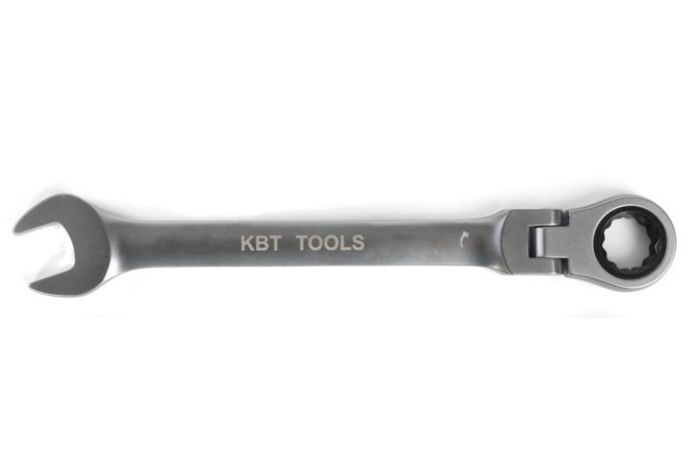 Ключ гаечный комбинированный 8 мм, CrV, трещотка, шарнирная головка, KBT (79192)