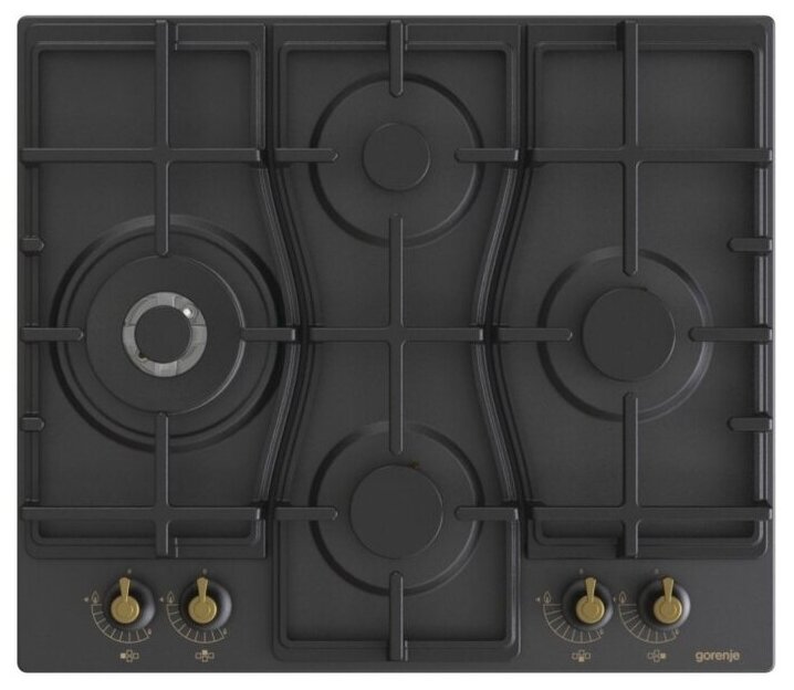 

Газовая варочная панель GORENJE GW6D42CLB, 4 конфорки, черный (737665), Черная, GW6D42CLB