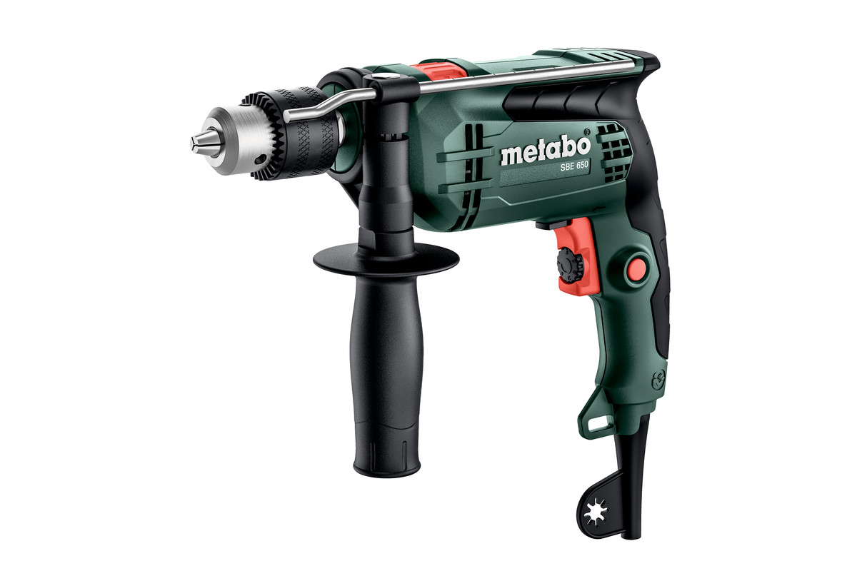 Дрель Metabo SBE 650, сетевая, 650 Вт, 10 нм, 1500 об/мин, ударная, 1.8 кг (600742000)