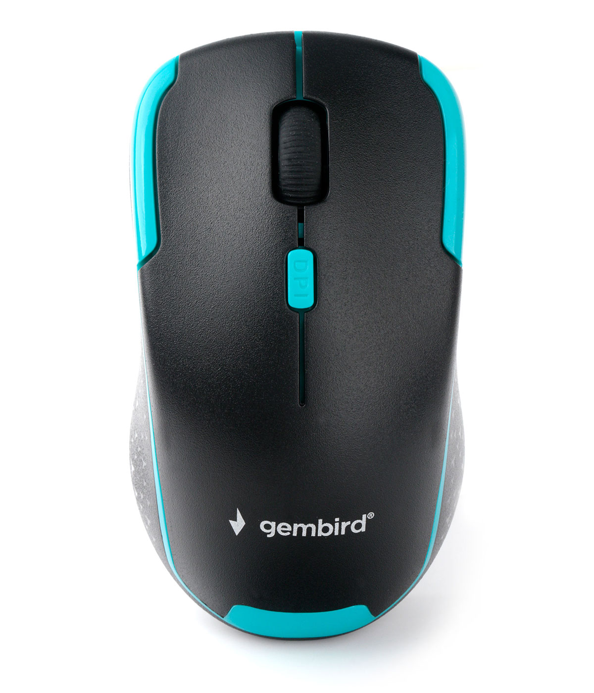 Мышь беспроводная Gembird MUSW-410, 1600dpi, оптическая светодиодная, USB, черный/бирюзовый