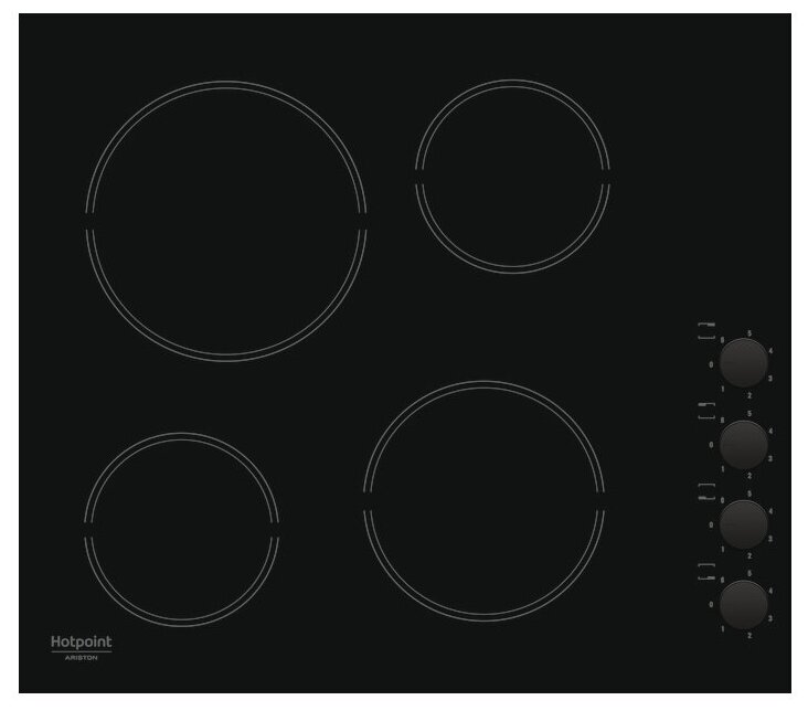 

Электрическая варочная панель HOTPOINT-ARISTON HR 629 C 4 конфорки, черный (869991042760), Черная, HR 629 C