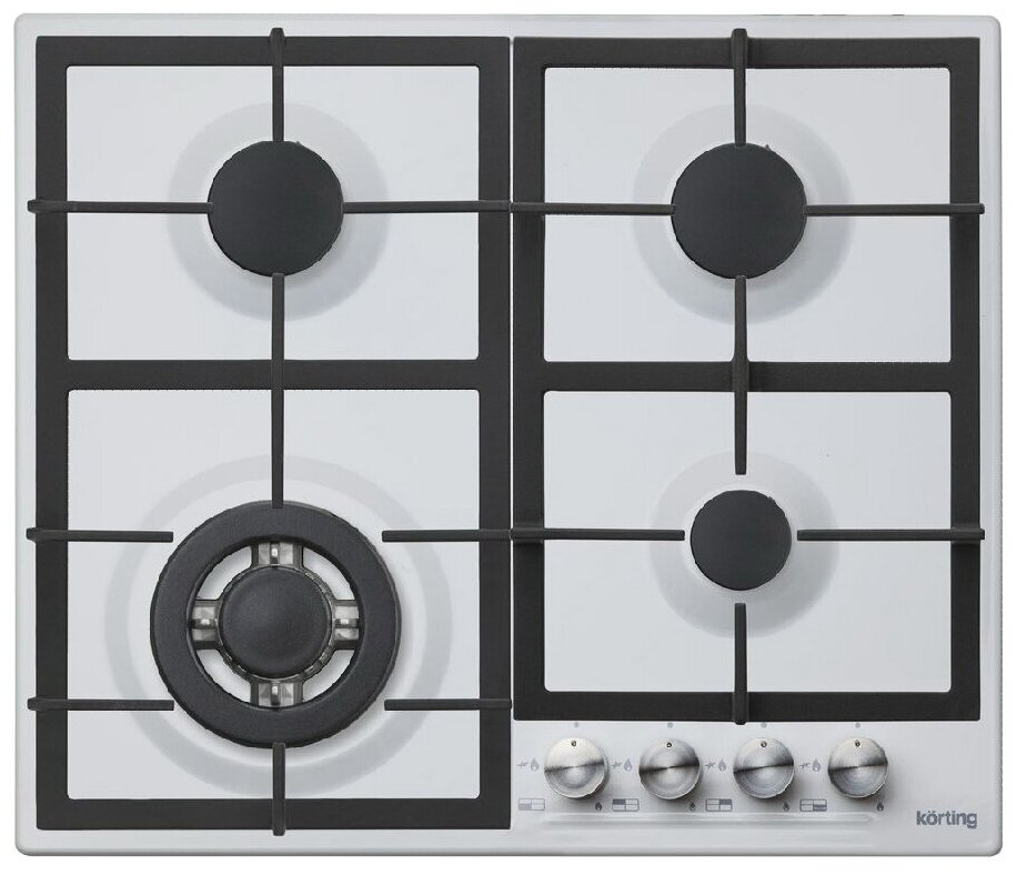 

Газовая варочная панель Korting HG 665 CTW, 4 конфорки, белая (HG 665 CTW), HG 665 CTW