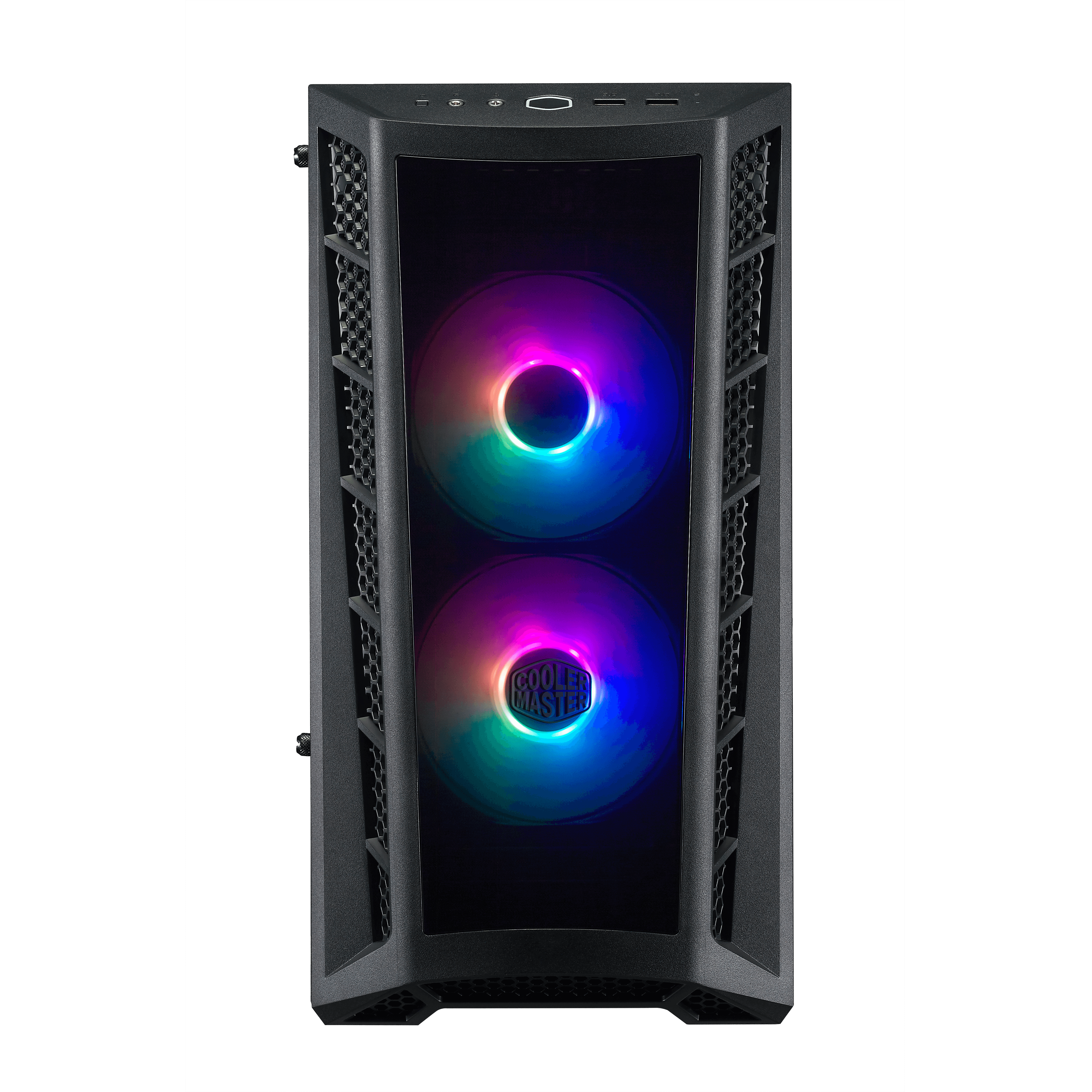 

Корпус COOLERMASTER MasterBox, mATX, Midi-Tower, 2xUSB 3.2, RGB подсветка, черный, без БП (MCB-B320L-KGNN-S02), MasterBox