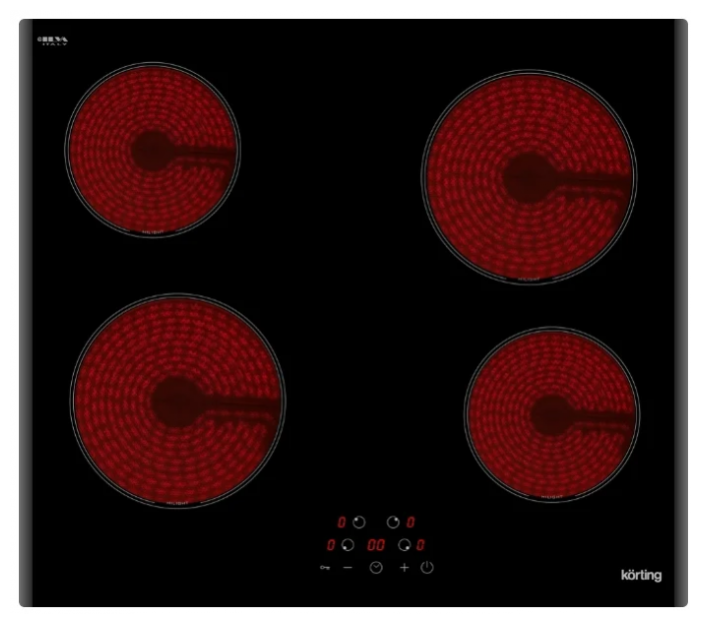 

Электрическая варочная панель KORTING HK 60001 B 4 конфорки, черный ( HK 60001 B ), Черная, HK 60001 B
