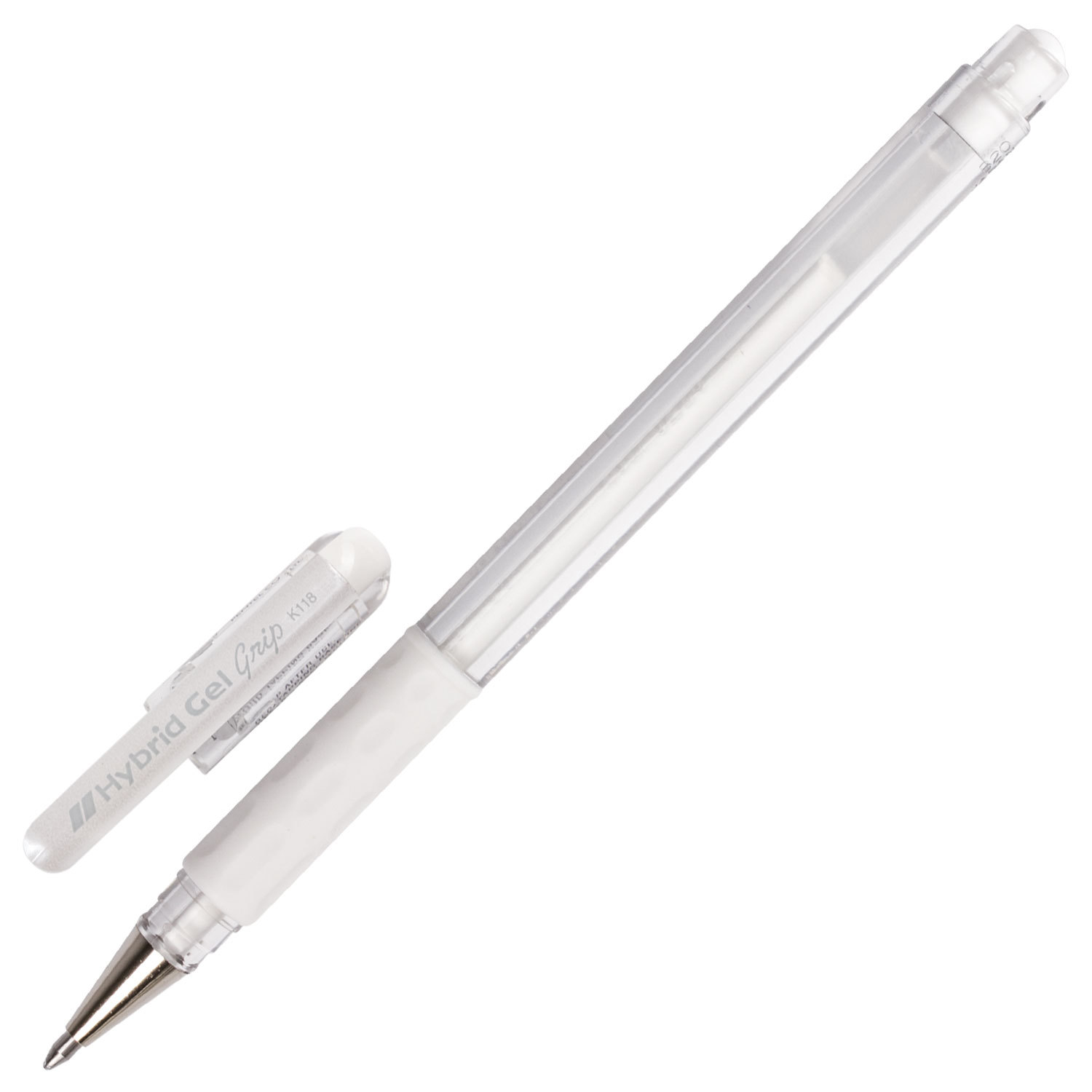 

Ручка гелевая PENTEL Hybrid Gel Grip, белый, пластик, колпачок (K118-LW), нет данных