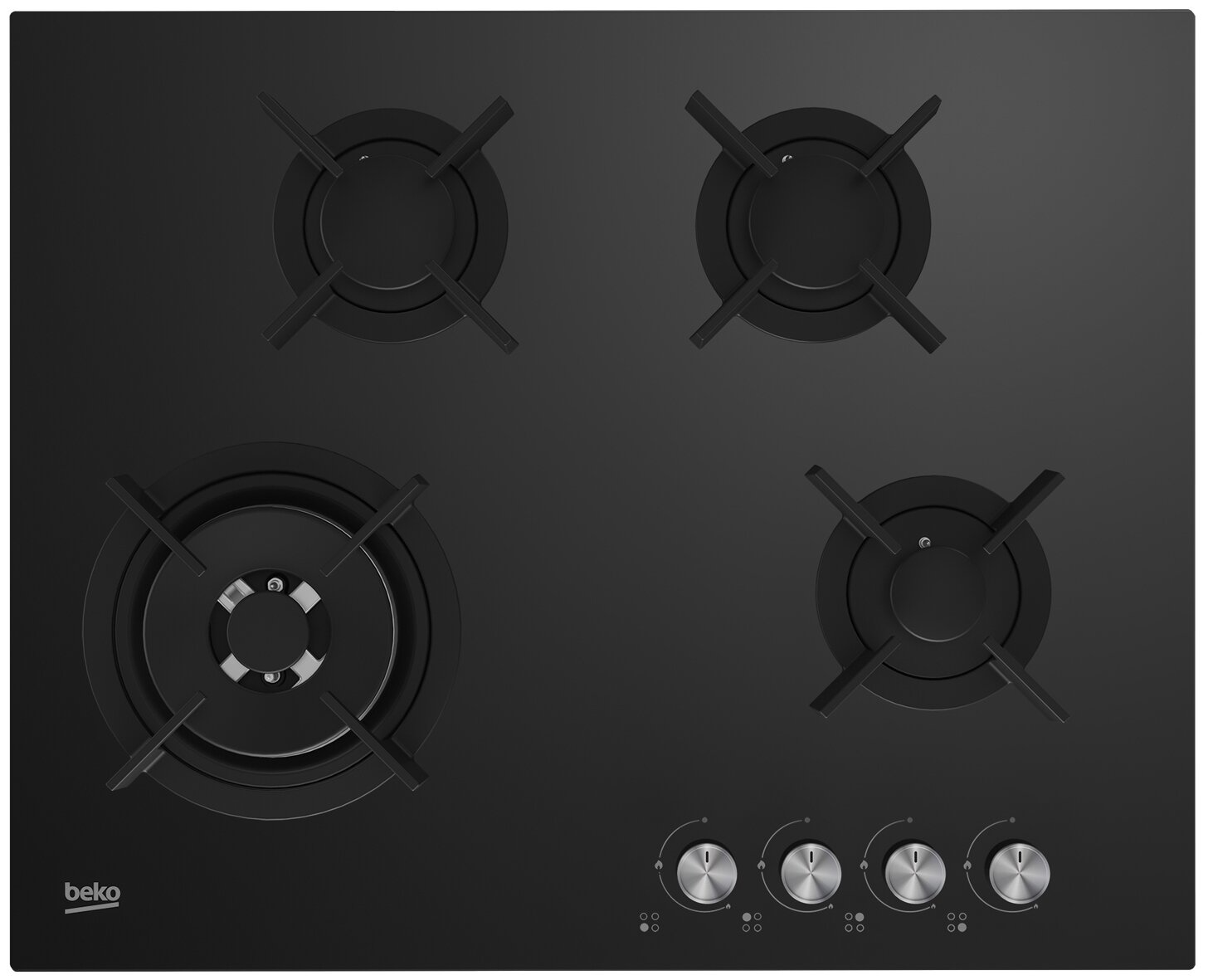 Газовая варочная панель Beko HINW64229S 4 конфорки, черный