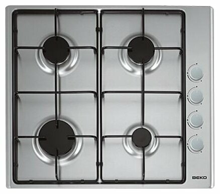 

Газовая варочная панель Beko HIZG64120SX 4 конфорки, серебристая (HIZG64120SX), HIZG64120SX