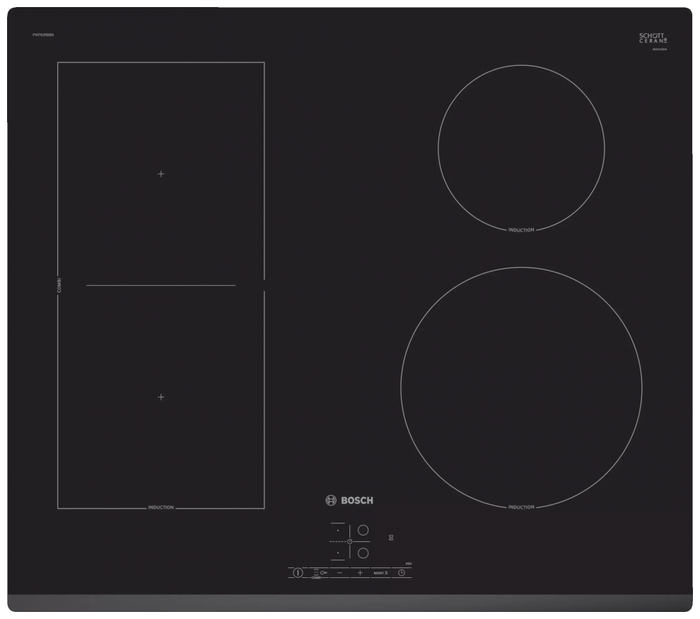 

Индукционная варочная панель Bosch PWP63RBB6E, 4 конфорки, черный (PWP63RBB6E), Черная, PWP63RBB6E