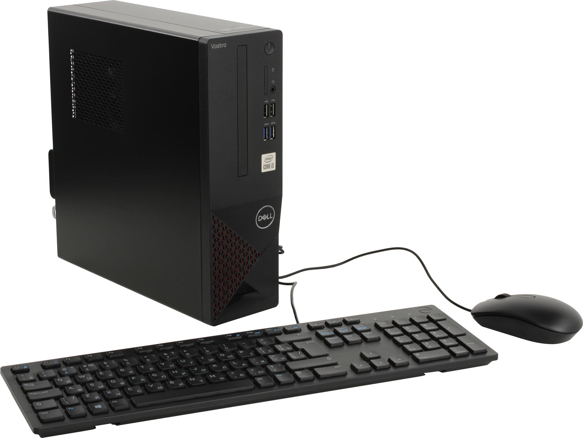 

Системный блок Dell Vostro 3681 SFF, Intel Core i3 10100 3.6GHz, 8Gb RAM, 1Tb HDD+256Gb SSD, W10Pro, черный, клавиатура, мышь (3681-2628), 3681 SFF