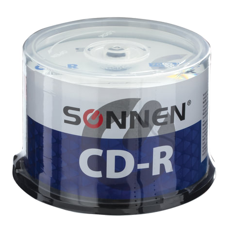 

Диск SONNEN CD-R, 700Mb, 52x, Cake Box, 50 шт (512570)