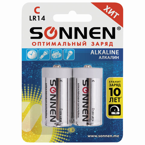 

Батарея SONNEN C (R14, LR14, 343), 1.5V, 2шт. (451090)