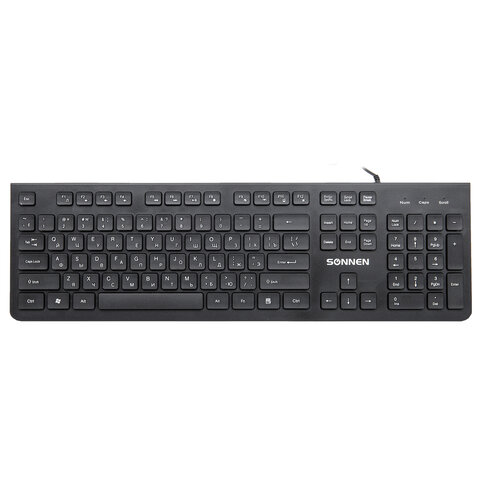 

Клавиатура проводная SONNEN KB-8280, мембранная, USB, черный (513510), KB-8280
