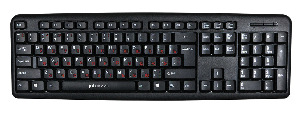 Клавиатура проводная Oklick 90MV2, мембранная, USB, черный (Плохая упаковка)