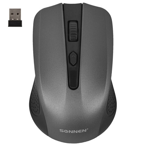 

Мышь беспроводная SONNEN V99, 1600dpi, оптическая светодиодная, USB, серый (513528), V99