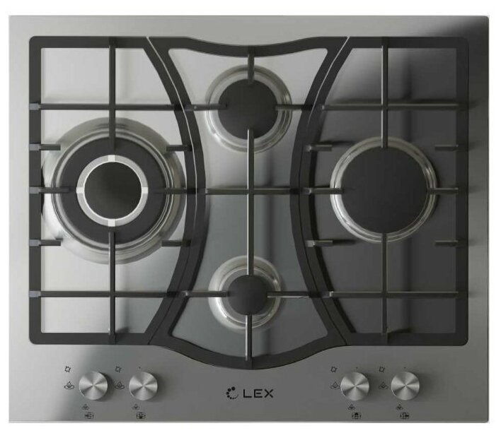 

Газовая варочная панель Lex GVS 643 IX 4 конфорки, серебристая ( GVS 643 IX ), GVS 643 IX
