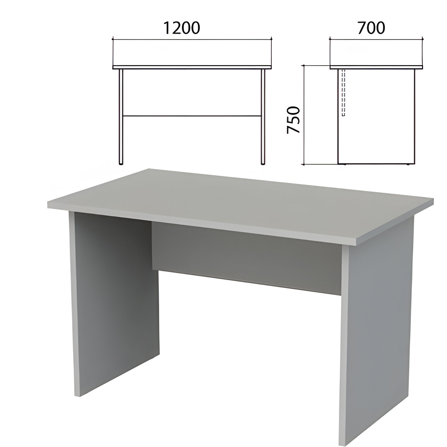 Компьютерный стол Этюд, ЛДСП, серый (400021-03)