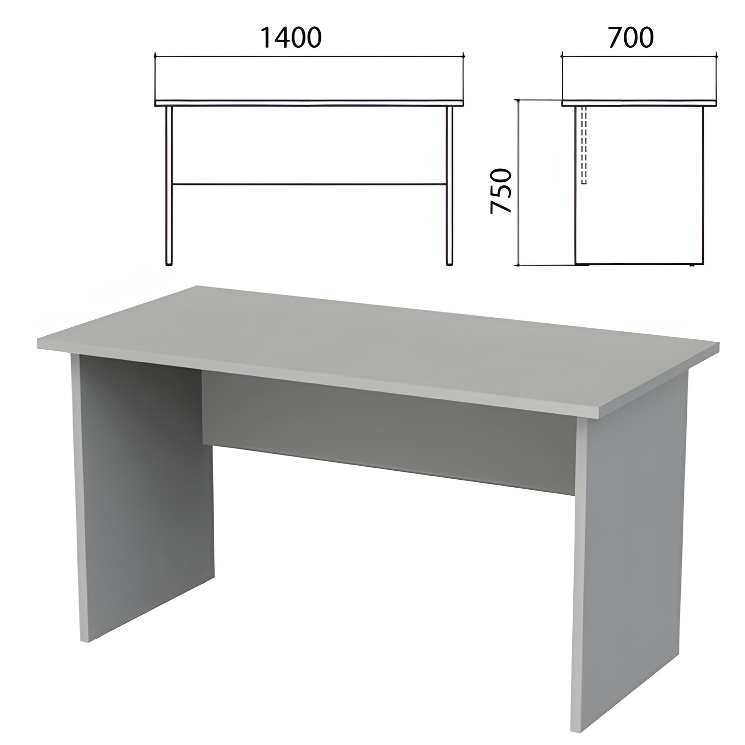 Компьютерный стол Этюд, ЛДСП, серый (400028-03)