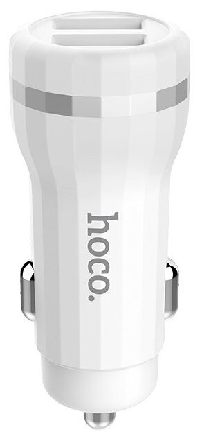 

Автомобильное зарядное устройство Hoco Z27, 2xUSB, 2.4А, 12 Вт, белый, Z27