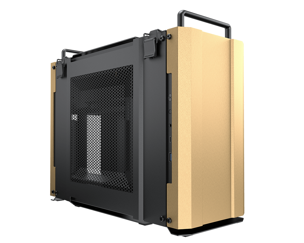 Корпус COUGAR DUST 2, Mini-ITX, Mini-Tower, USB 3.0, USB Type-C, пустынный песок, Без БП (385QM90.0003)