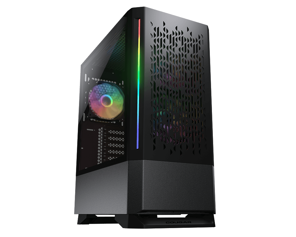 Корпус COUGAR MX430 Air RGB, ATX, Midi-Tower, 2xUSB 3.0, RGB подсветка, черный, без БП (CGR-51C6B-AIR-RGB)