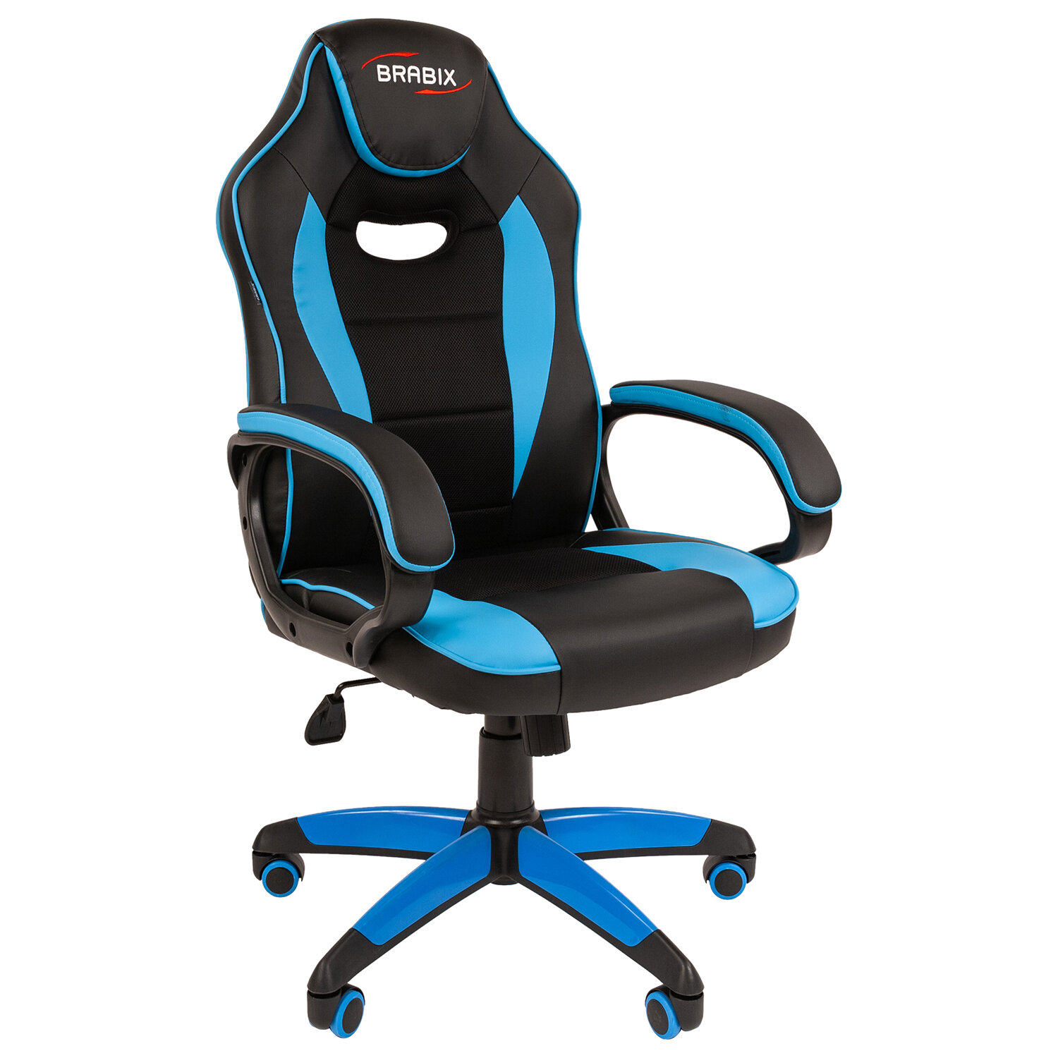 Кресло игровое Brabix Blaze GM-162, черный/голубой (7083506)