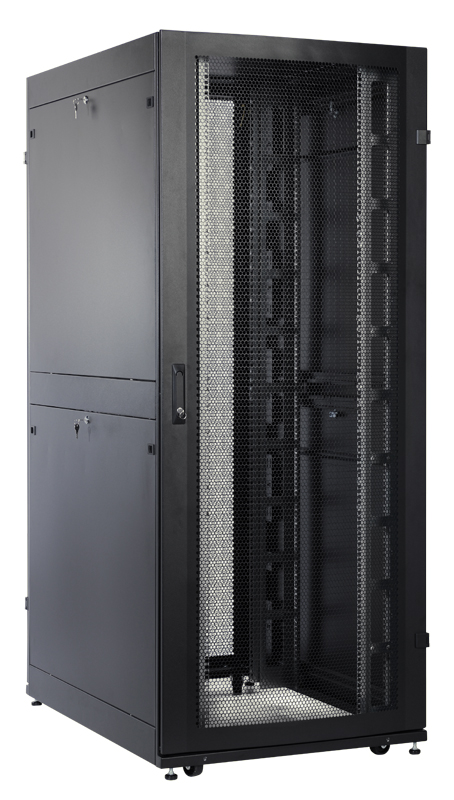 Шкаф серверный напольный 42U 800x1200 мм, перфорация/перфорация, черный, ЦМО ШТК-СП-42.8.12-44АА-9005 (30045000607)