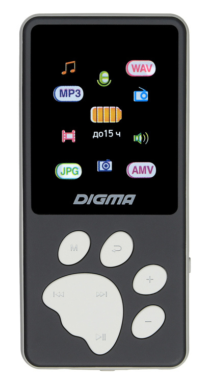 Плеер Digma S4 8Gb, черный/серый