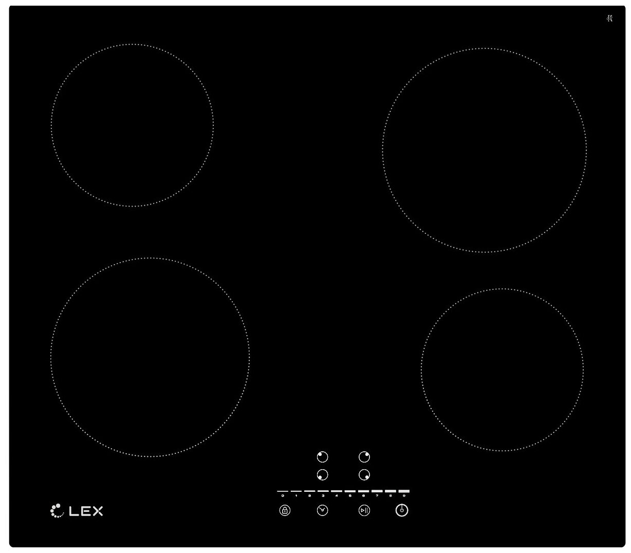 

Электрическая варочная панель Lex EVH 640-1 BL, 4 конфорки, черный (CHYO000196), Черная, EVH 640-1 BL