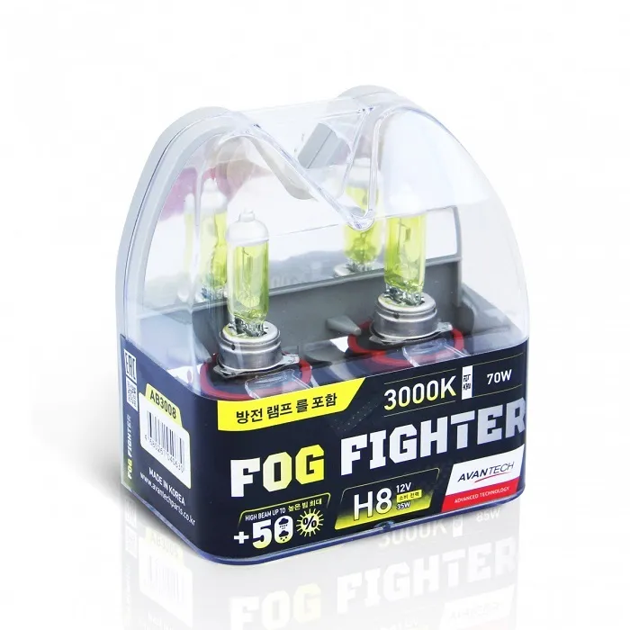 

Лампа автомобильная галогенная Avantech Fog Fighter, 35Вт, 12В, H8, 3000K, 2шт. (AB3008)