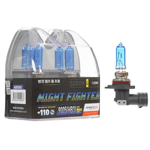 

Лампа автомобильная галогенная Avantech Night Fighter, 65Вт, 12В, HB3 , 5000K, 2шт. (AB5005)