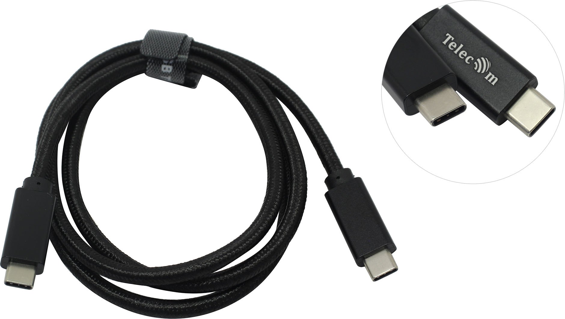 

Кабель USB Type-C-USB Type-C, 5A быстрая зарядка, 2м, черный Telecom (TC420S-2M)