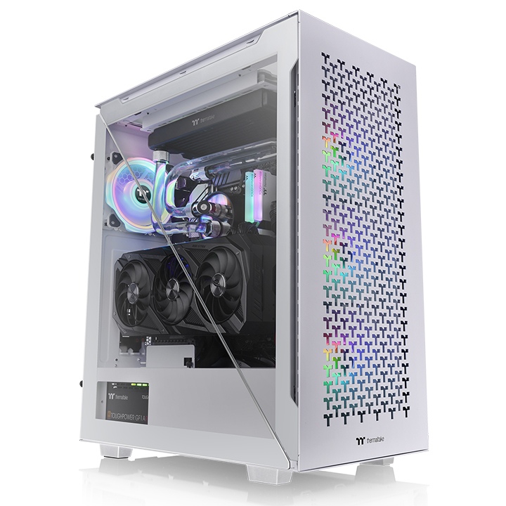 Корпус Thermaltake Divider 500 TG Air Snow, ATX, Midi-Tower, 2xUSB 3.0, USB Type-C, белый, Без БП (CA-1T4-00M6WN-02)