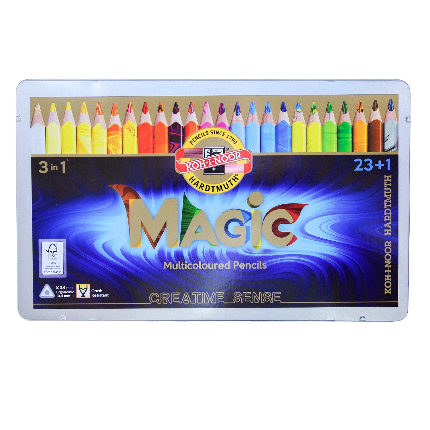 

Набор цветных карандашей KOH-I-NOOR Magic Jumbo, трехгранные, 24 шт., заточенные (3408024001PLRU), Jumbo