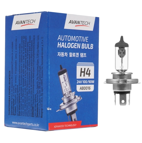 

Лампа автомобильная галогенная Avantech, 90/100, 24В, H4 (HB2), 1шт. (AB0016)