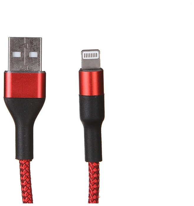 

Кабель Lightning 8-pin-USB, 2A, 1м, красный MEDIAGADGET (MGC027NRD)