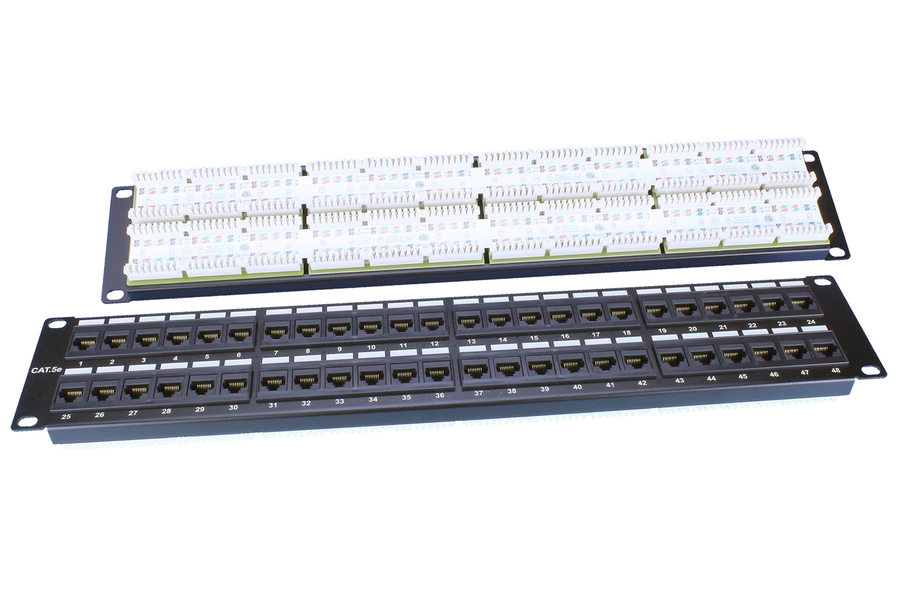 

Патч-панель в шкаф 19" 2U, порты: 48 x RJ-45 кат. 5e, PP3-19-48-8P8C-C5E-110D, Hyperline