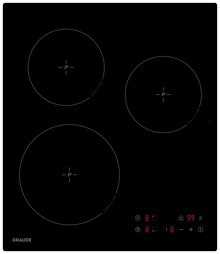 

Индукционная варочная панель Graude IK 45.0 S, 3 конфорки, черный (IK 45.0 S), Черная, IK 45.0 S