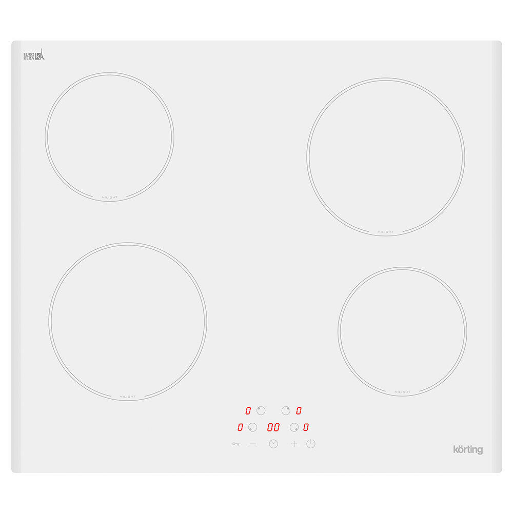 

Электрическая варочная панель Korting HK 60003 BW, 4 конфорки, белая (HK 60003 BW), HK 60003 BW