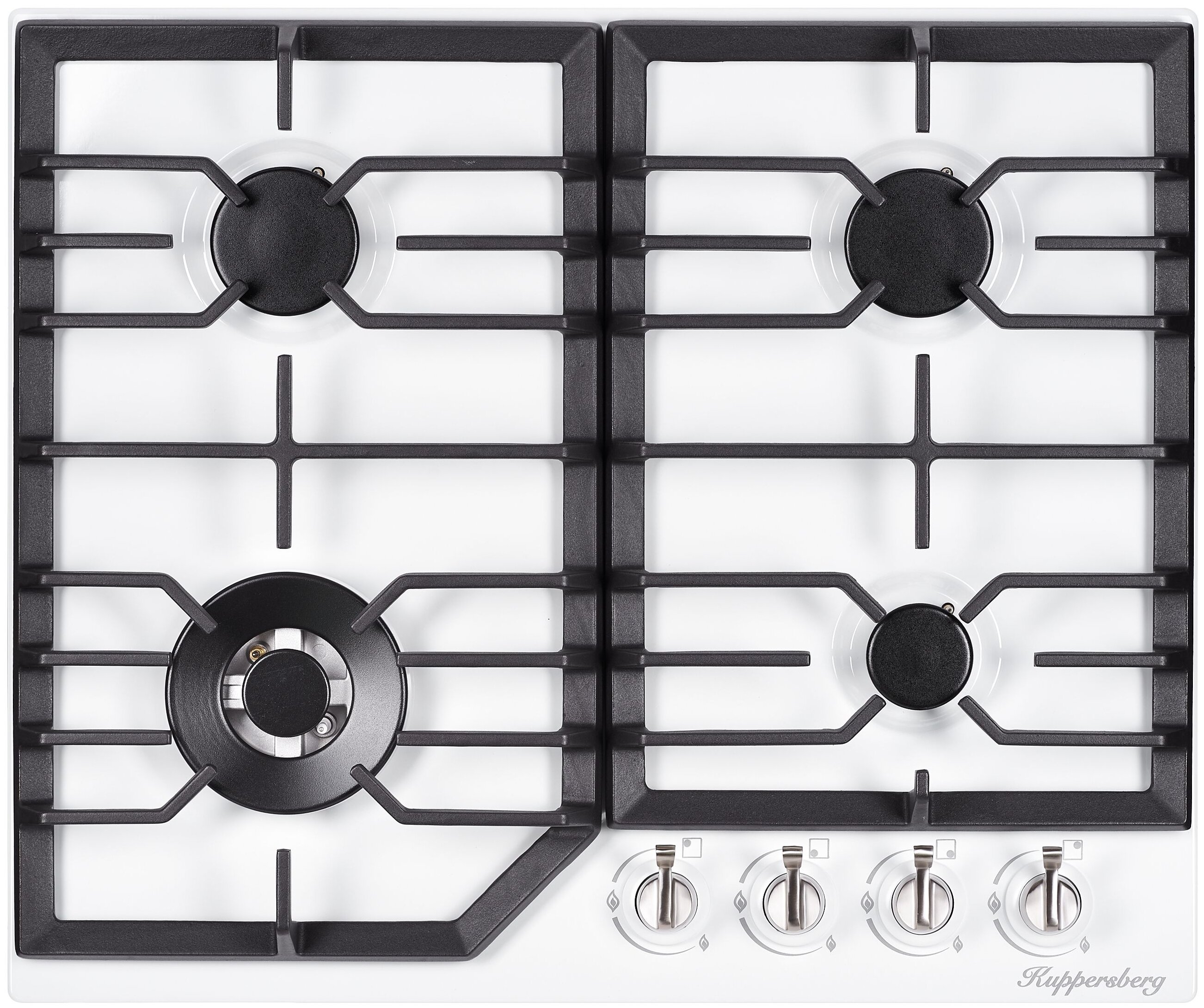 

Газовая варочная панель Kuppersberg FS 603 W Silver, 4 конфорки, белая (FS 603 W Silver), FS 603 W Silver