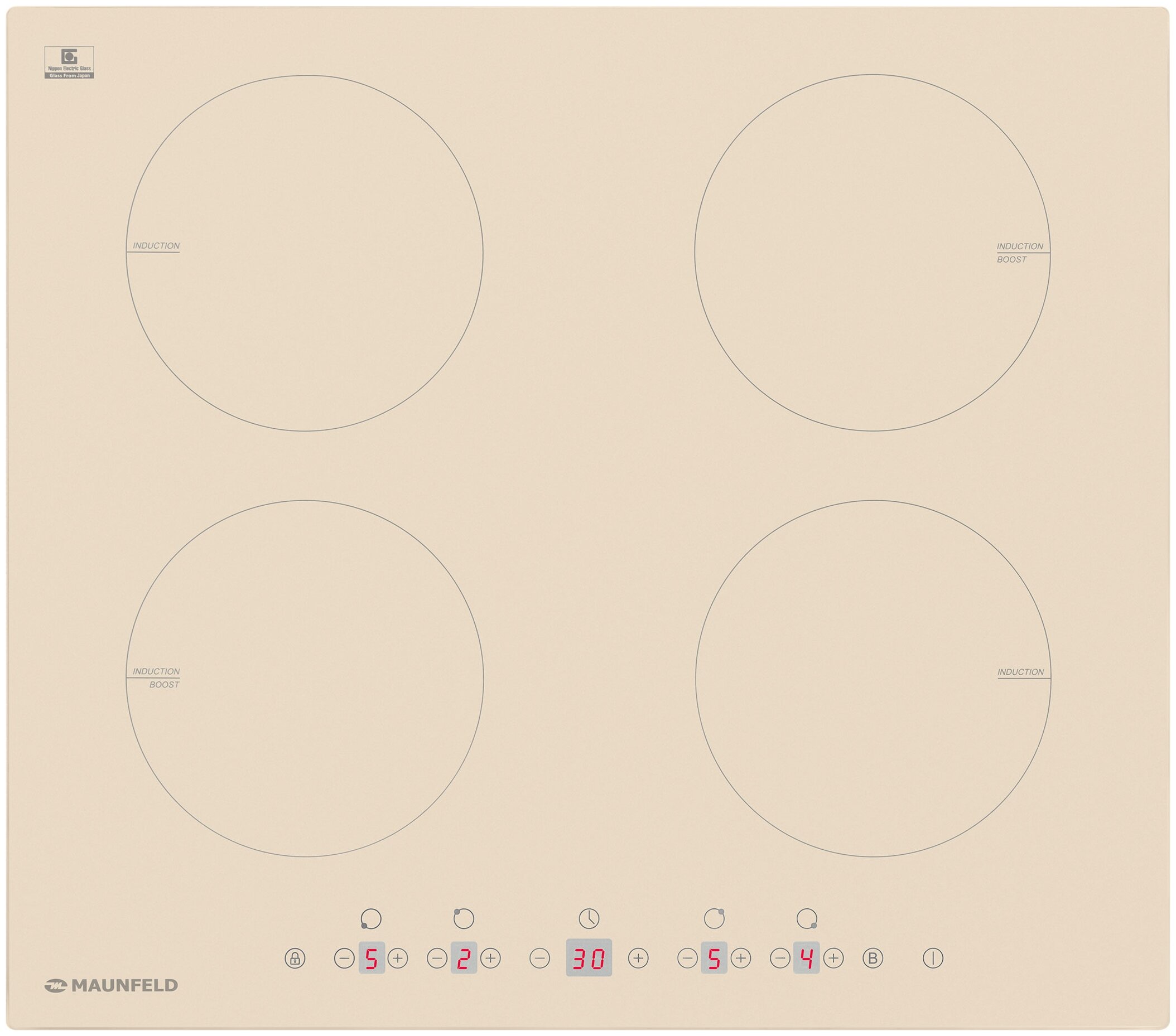 

Индукционная варочная панель Maunfeld EVI.594-BG, 4 конфорки, бежевый (EVI.594-BG), EVI.594-BG
