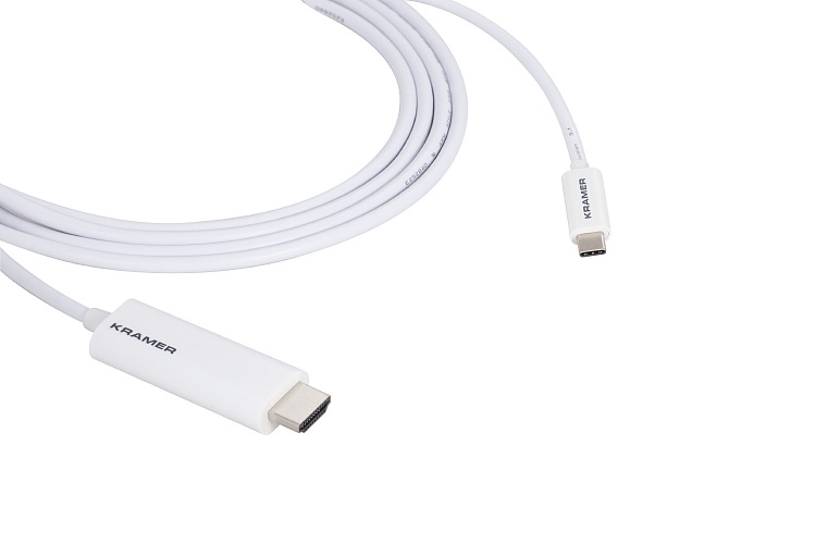 

Кабель HDMI(19M)-USB 3.1 Type-C(M) 4K, 1.8м, белый Kramer (C-USBC/HM-6 )