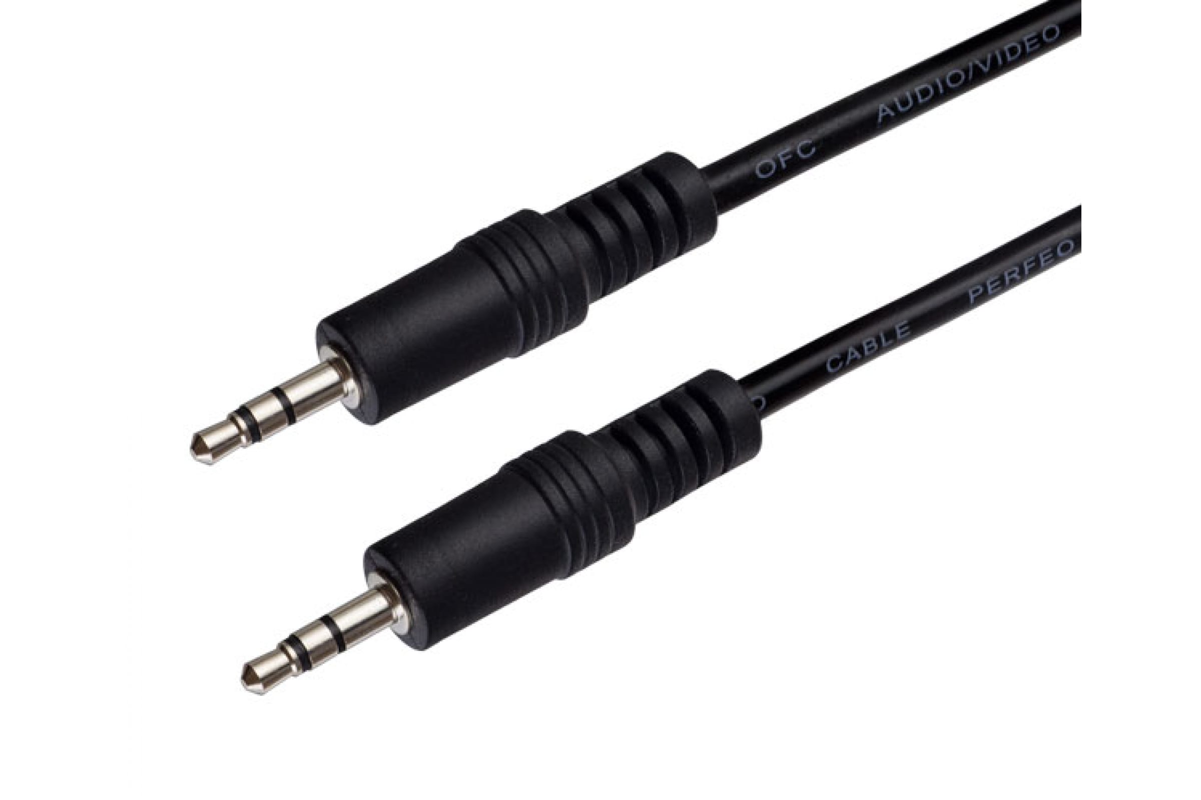 

Кабель Jack 3.5mm(M)-Jack 3.5mm(M), 3м, черный PERFEO (J2104)