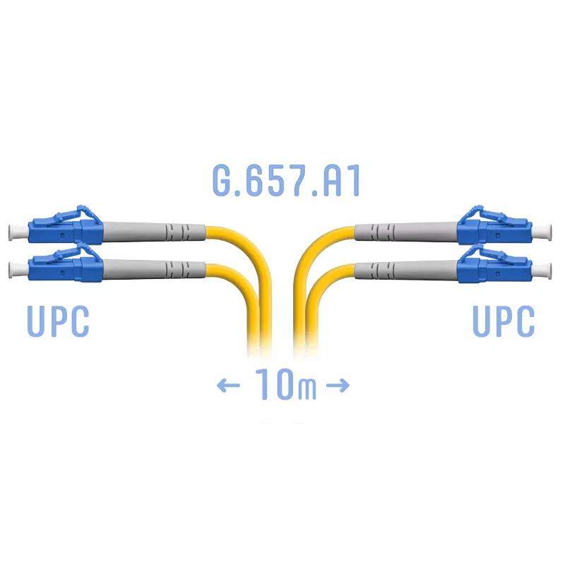 Патч-корд оптический SNR, LC/UPC-LC/UPC, одномодовый, G.657.A1, двойной, 10м, желтый (SNR-PC-LC/UPC-DPX-A-10m)